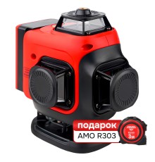 Комплект лазерного уровня RGK ALPHA 4D и рулетка AMO R303