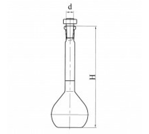 Колба 2а-200-2 с одной меткой и пластмассовой пробкой
