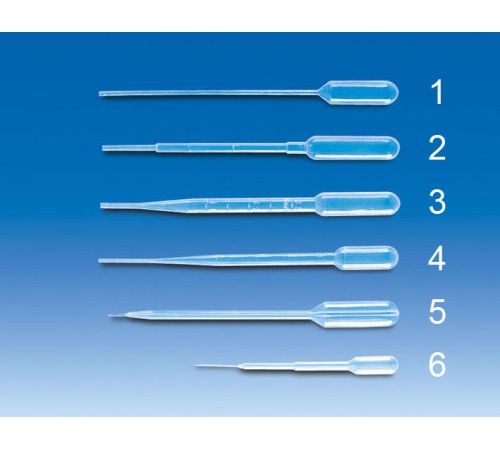 Пипетки Пастера VITLAB, объем 3,5 мл, количество капель 25- 28 мл, PE-LD