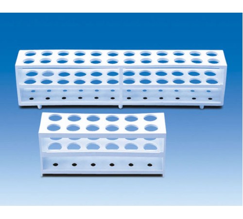 Штатив для пробирок VITLAB, белого цвета, для пробирок диаметром 21 мм 24 гнезда, PP