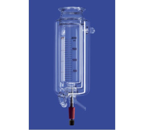 Реактор Lenz цилиндрический, LF100, 1 л, с термо и вакуумной рубашкой, со сливным клапаном, соединения KF15