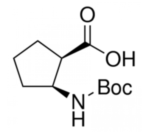 Цис-2-(трет-бутоксикарбониламино)-1-циклопентанкарбоновая кислота, 98%, Acros Organics, 1г