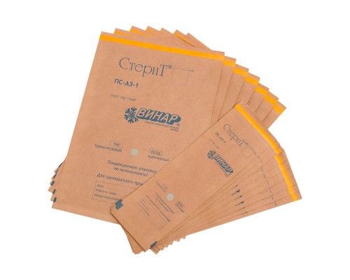 Пакеты для стерилизации из крафт-бумаги Винар СтериТ ПС-А3-1 110х150 мм 100 шт